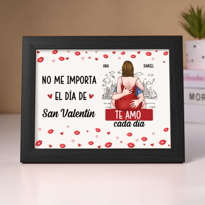 Marco luminoso LED personalizado para pareja – «TE AMO cada día»