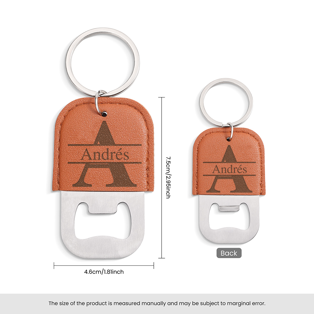 Llavero abrebotellas de cuero personalizado con 15 designs available para hombre