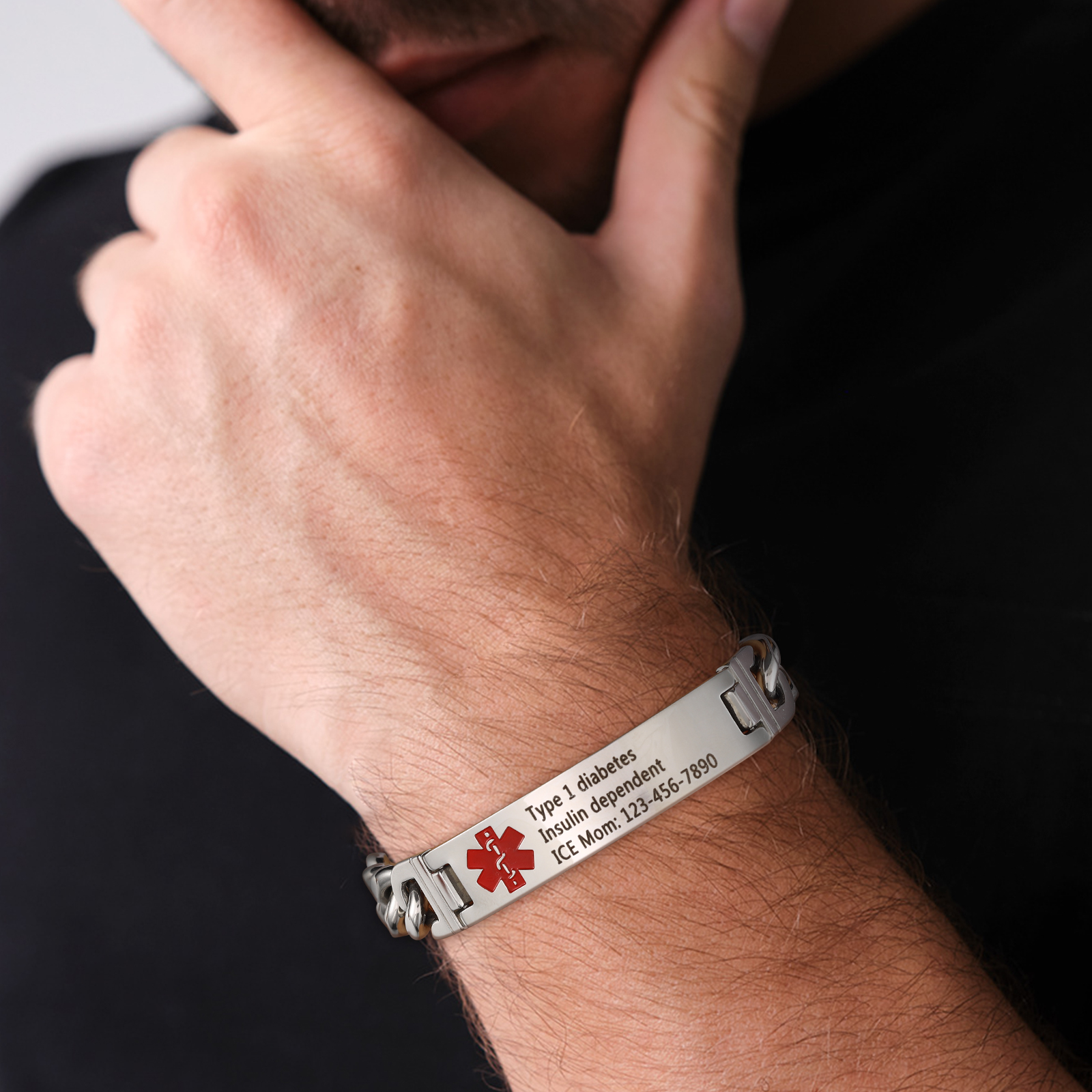 Pulsera de identificación médica personalizada, regalo práctico para papá, mamá, abuelo, abuela, amigo | Jessemade