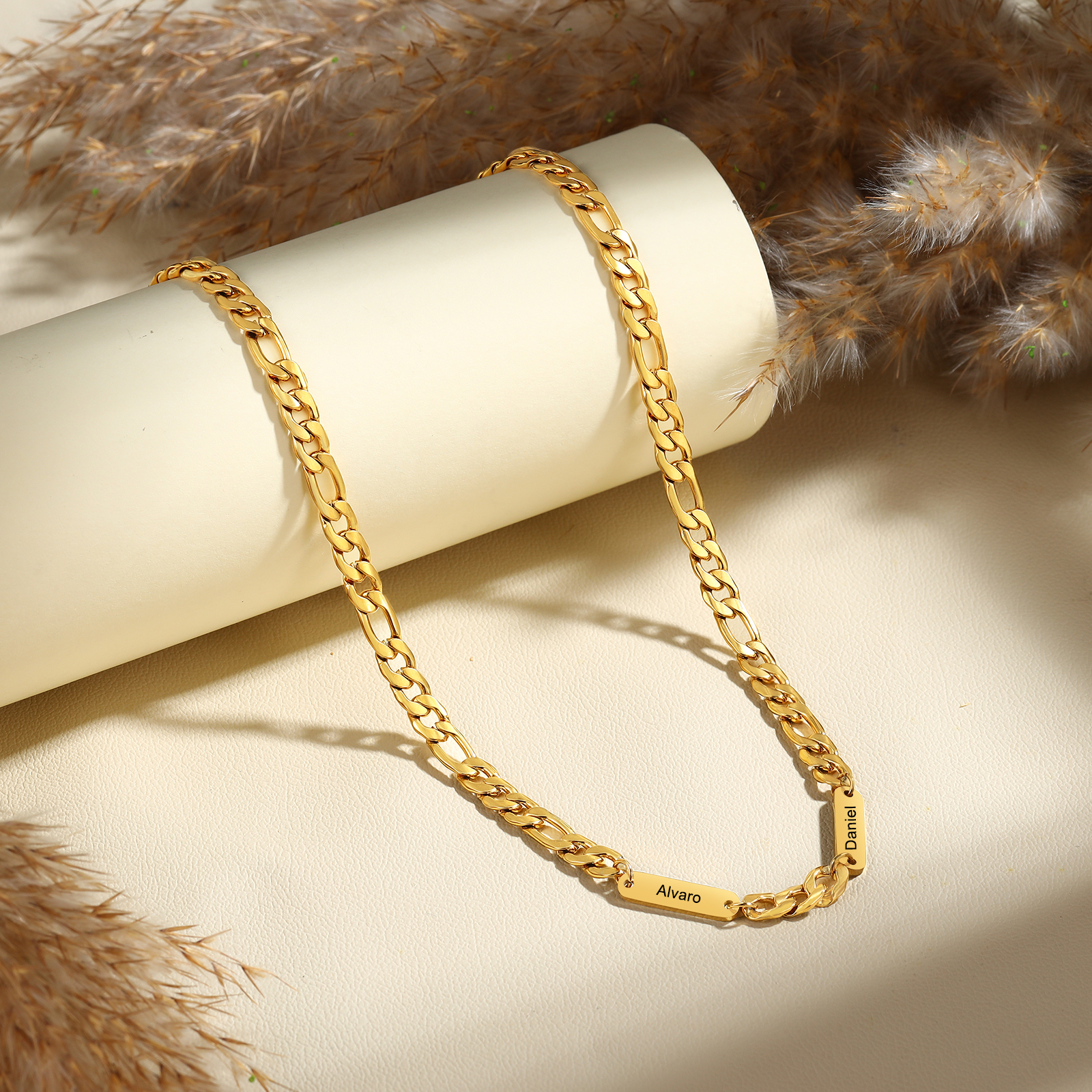 Collar de acero inoxidable personalizado con 1-5 nombres Collar para hombre