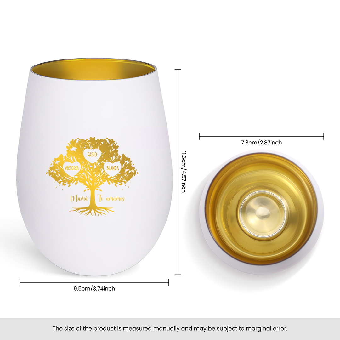 Portavelas de cristal personalizado con árbol genealógico, 1–10 nombres personalizados