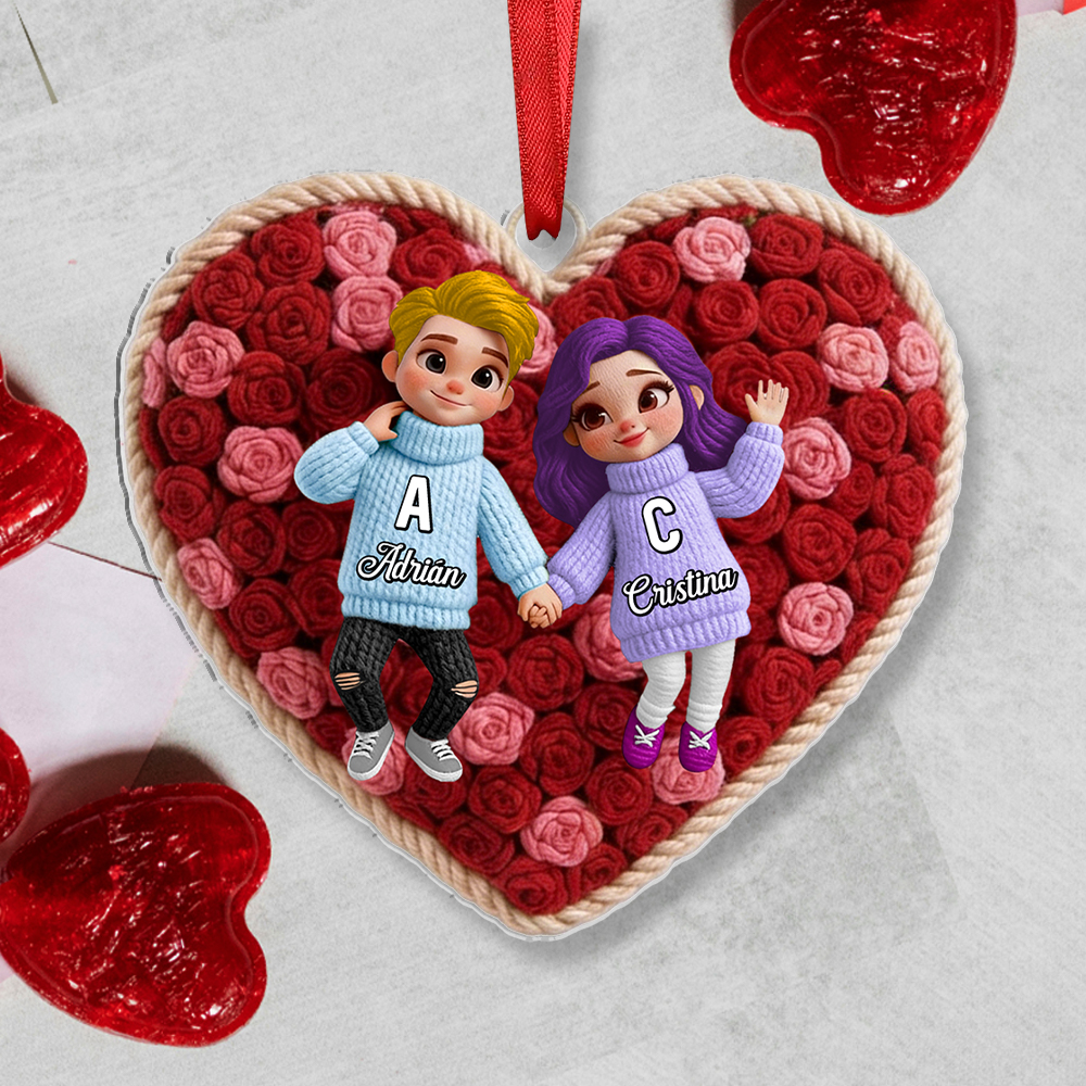 Llavero o colgante de corazón personalizado con nombres para parejas