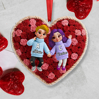 Llavero o colgante de corazón personalizado con nombres para parejas