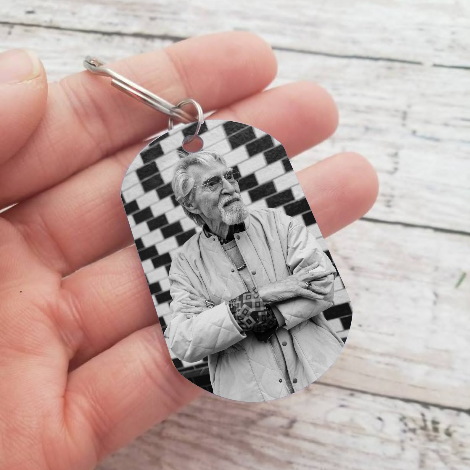 Llavero conmemorativo a un ser querido personalizado con foto y nombre-Jessemade ES