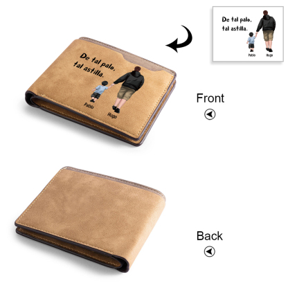 A mi papá-Cartera, billetera clásica siluetas 2-3 nombres personalizados para hombre monedero-Jessemade ES