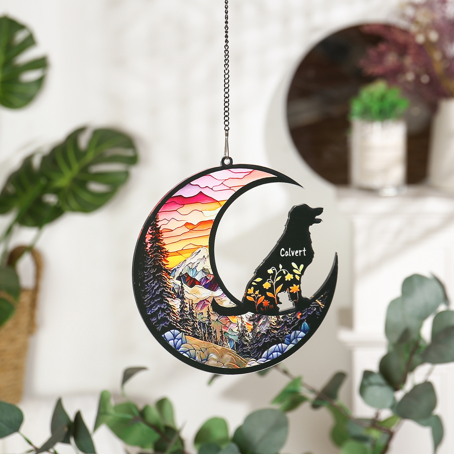 Navidad-Silueta de Perro o Gato Ornamento Navideño 1 nombre personalizado