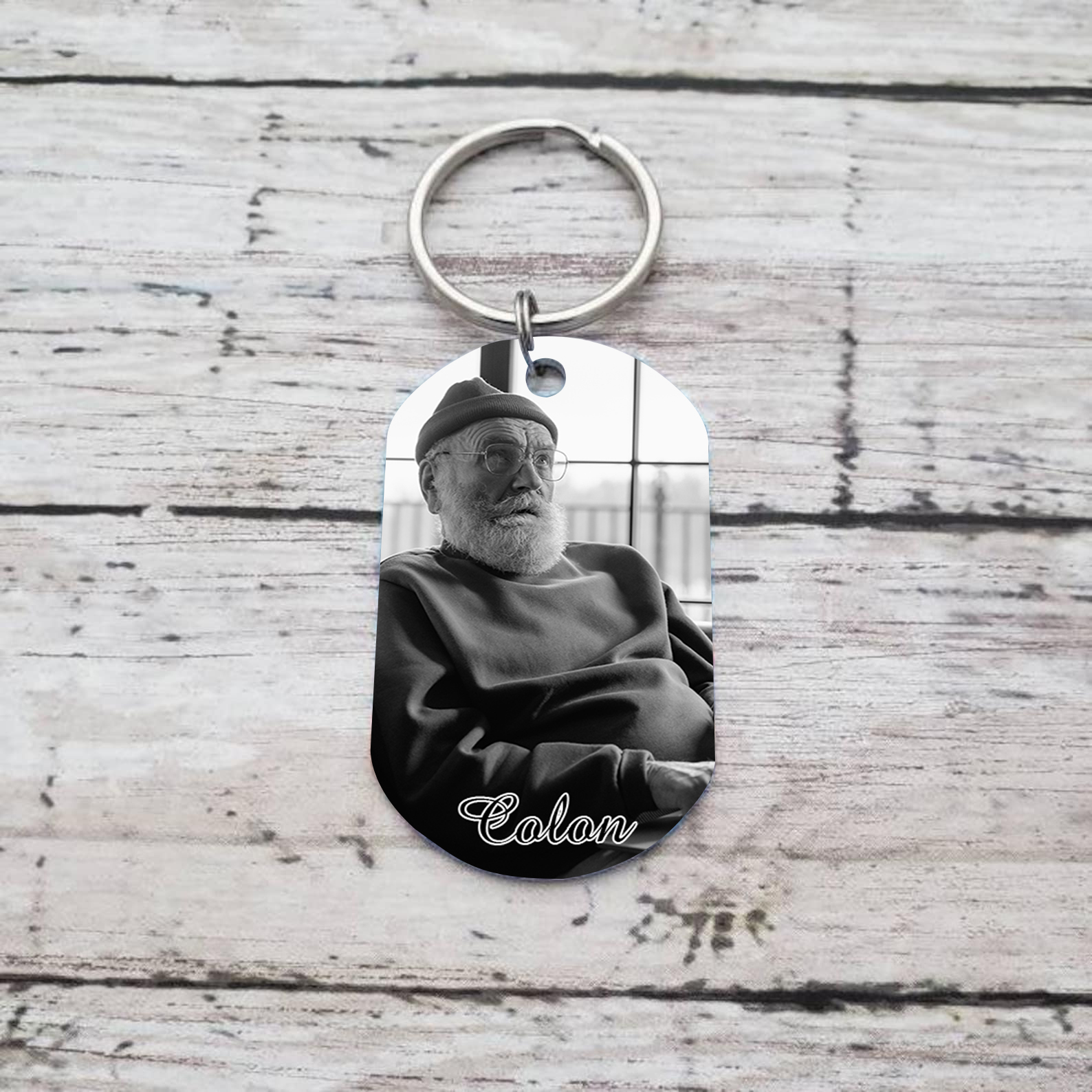 Llavero conmemorativo a un ser querido personalizado con foto y nombre-Jessemade ES