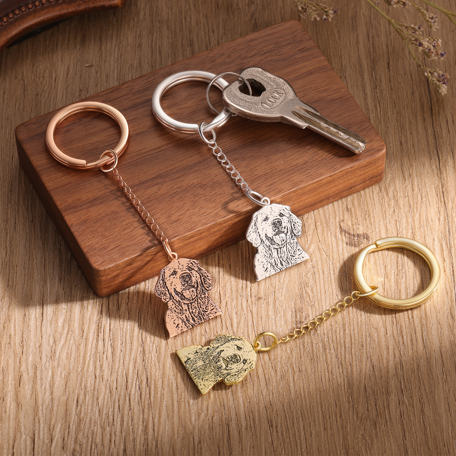 Llavero de mascota con colgante de foto personalizada-Jessemade ES