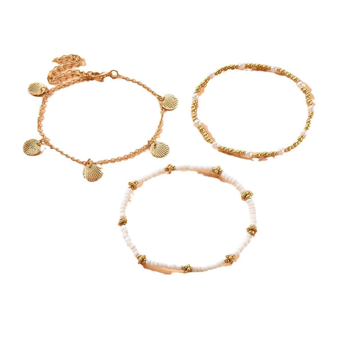 Pulsera de tobillo tres cadenas para mujer regalo de verano