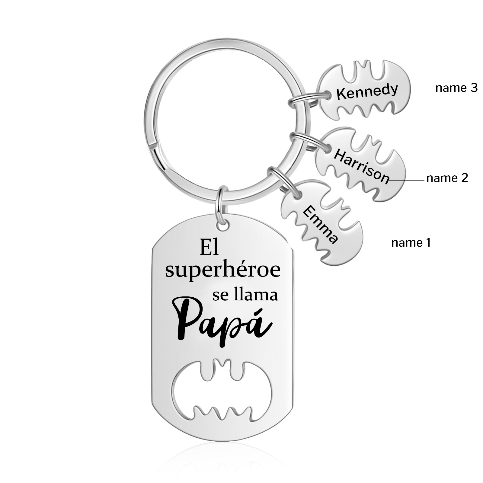 A mi papá-Llavero 1-5 Nombres Personalizados Batman-Jessemade ES