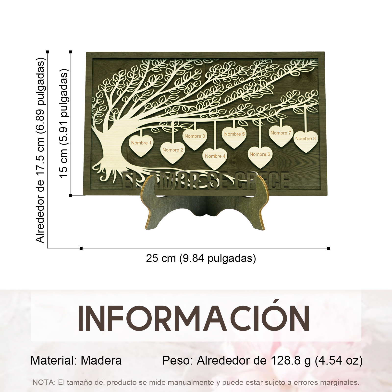 A mi mamá/abuela-Adorno 2-8 nombres personalizados decoración de madera árbol de la vida-Jessemade ES