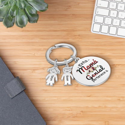 A mi mamá - Llavero 1-5 Nombres Personalizado con Charms de Niños-Jessemade ES