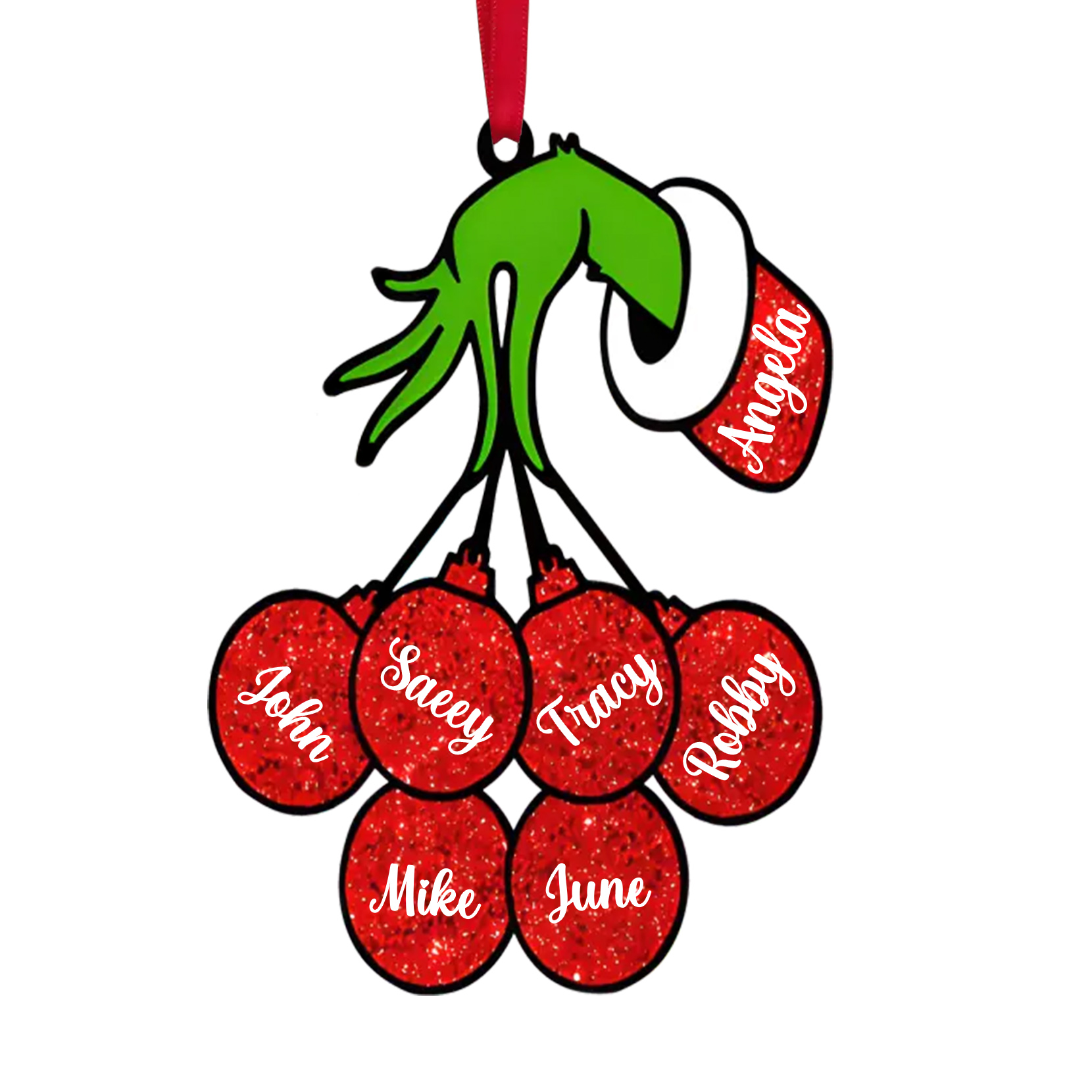 Navidad-Ornamento navideño de madera mano mágica con 7 nombres personalizados