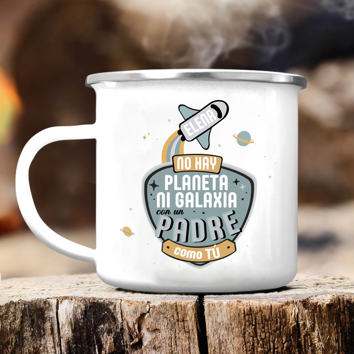 Taza para papá con 1 nombre personalizado-Jessemade ES