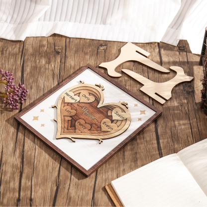 A mi mamá-Adorno 2-6 nombres personalizados decoración de madera de corazón-Jessemade ES