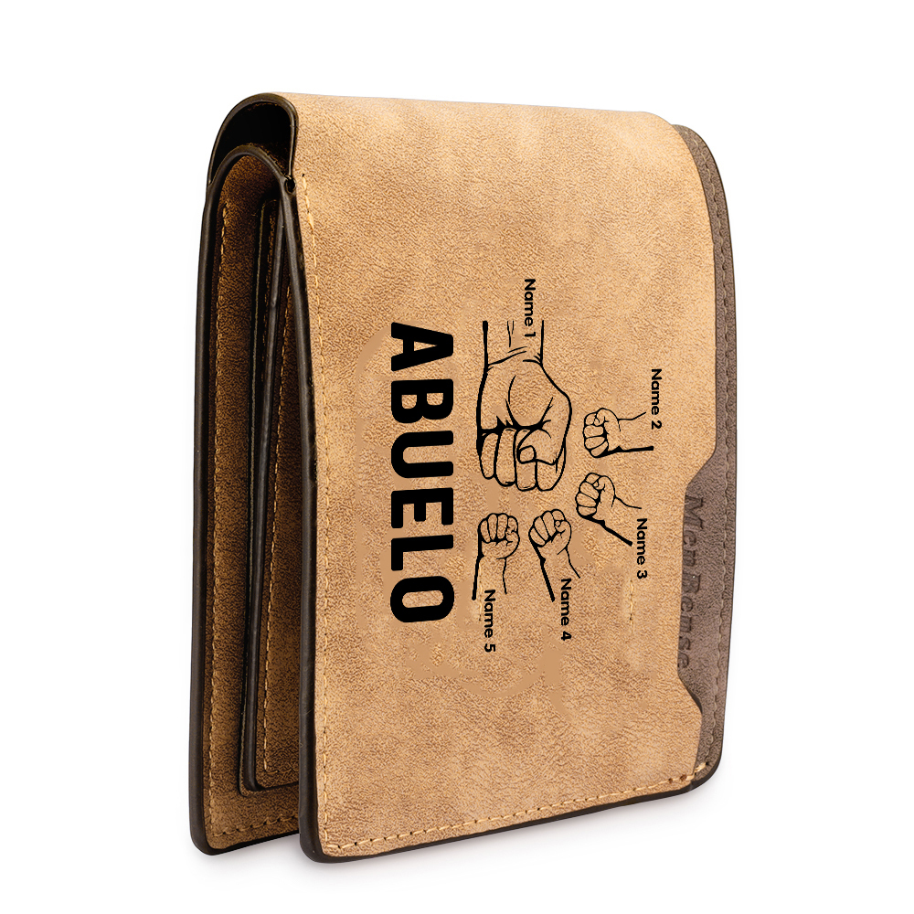 A mi abuelo-Cartera 2-5 nombres personalizados billetera clásica puño con puño -Jessemade ES