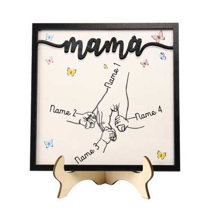 A mi mamá-Adorno 2-7 nombres personalizados decoración de madera mano con manitos-Jessemade ES