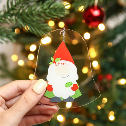 Navidad-Ornamento navideño de acrílico genios en forma de campanilla con 1 nombre personalizado
