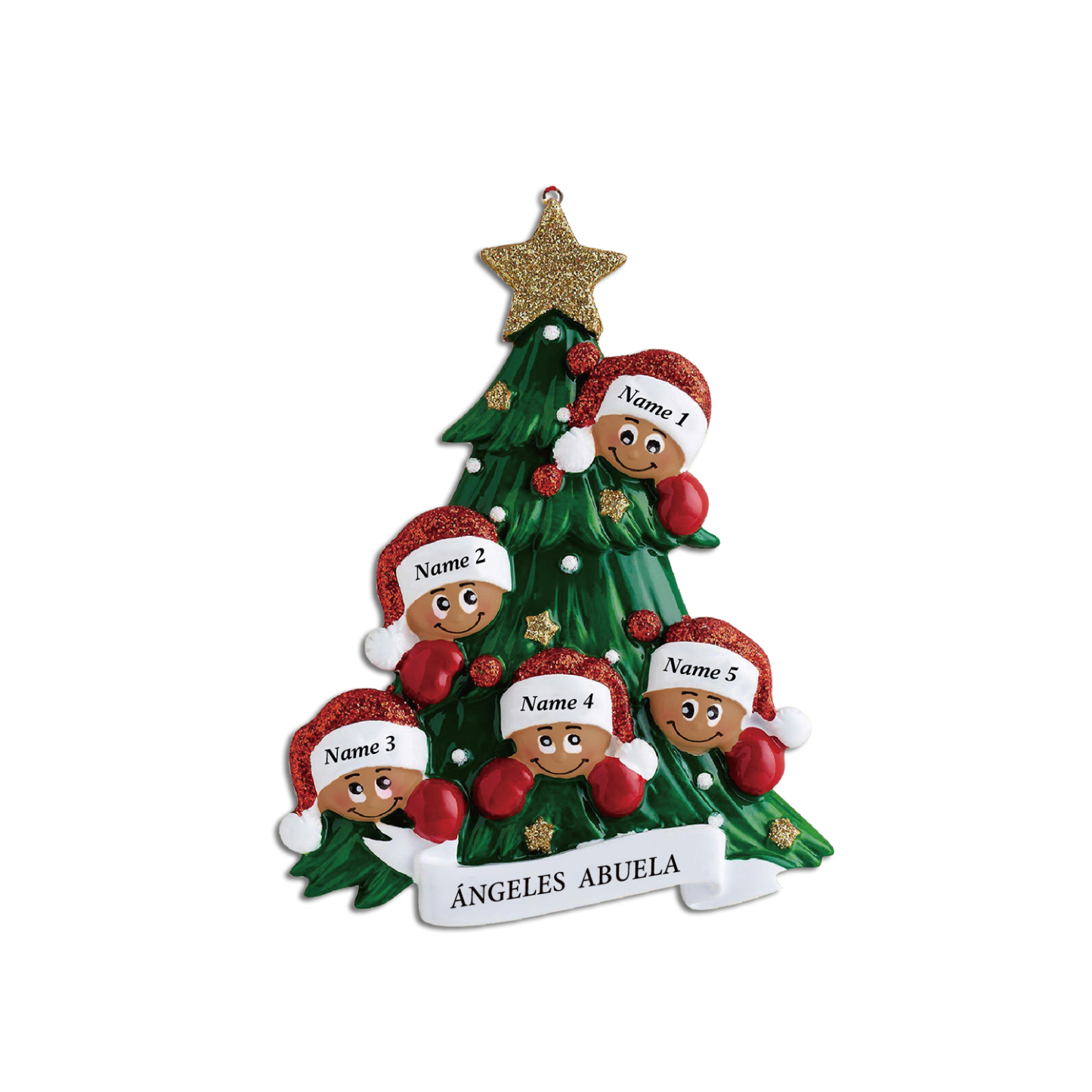 Navidad-Muñecos Piel Bronceada Ornamentos Navideños 5 nombres personal