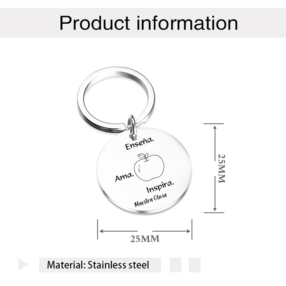 Llavero personalizado con el nombre de la maestra-Jessemade ES