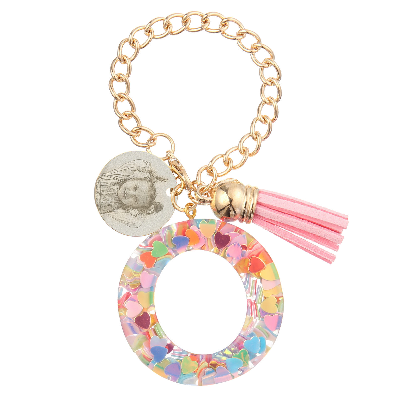 Etiqueta/Llavero con foto personalizada para mochila, botella