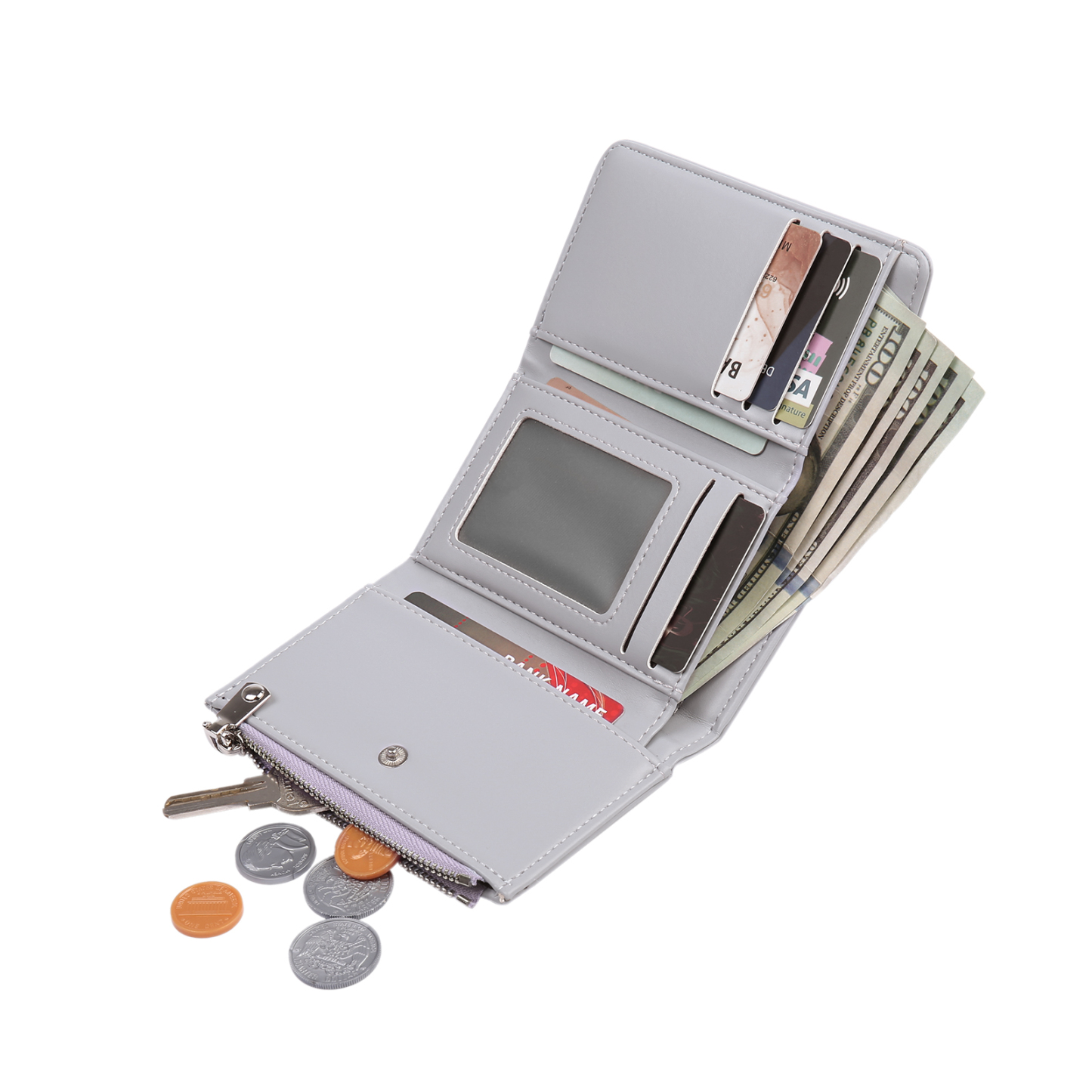 Cartera, billetera con 1 texto y 1 foto personalizados monedero clásico para mujer