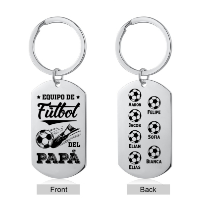 A mi papá-Llavero 1-7 Nombres Personalizados EQUIPO DE FÚTBOL DEL PAPÁ-Jessemade ES