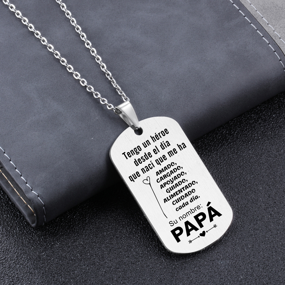 A MI PAPÁ-Collar de placa personalizada con foto-Jessemade ES