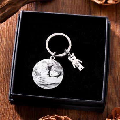 A mi papá - Llavero 1 Nombre Personalizado con 1 Charms Niñ@ con Foto y Texto-Jessemade ES