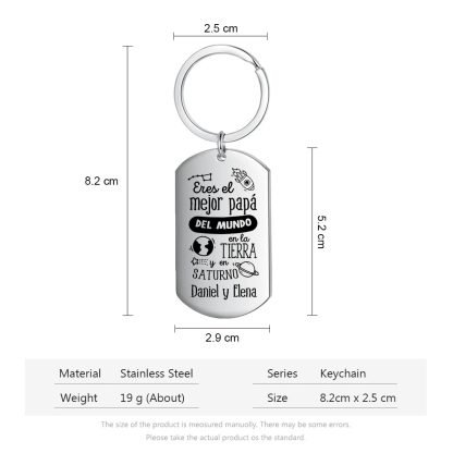 A mi papá-Llavero Personalizado EL MEJOR PAPÁ 1 Texto -Jessemade ES