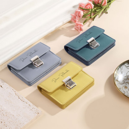 Cartera, billetera con 1 texto y 1 foto personalizados monedero clásico para mujer-Jessemade ES