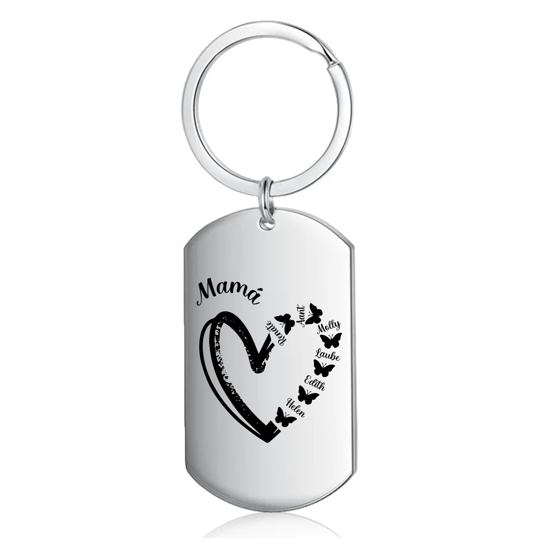 A mi mamá-Llavero 1-6 Nombres Personalizados CORAZÓN Y MARIPOSAS-Jessemade ES