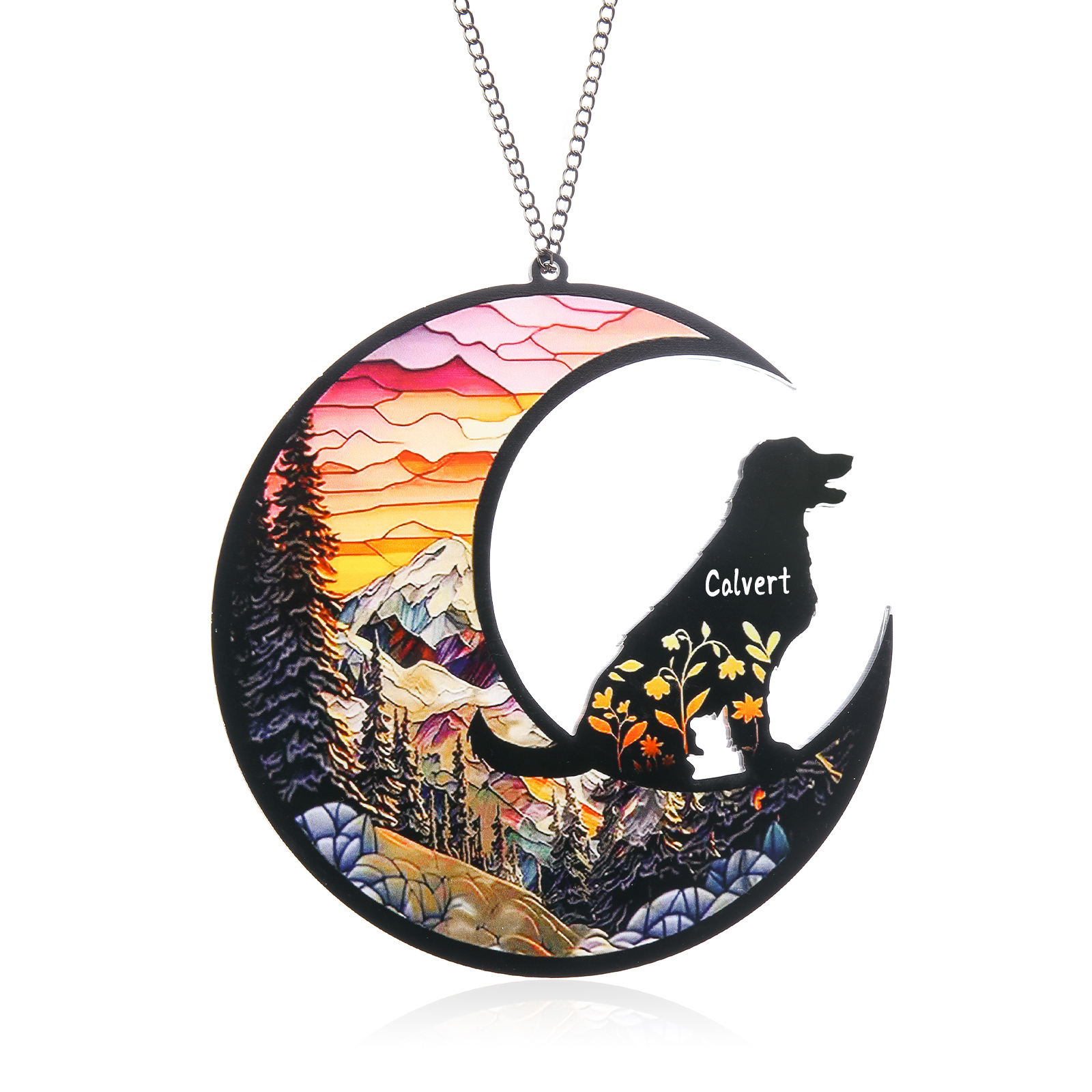 Navidad-Silueta de Perro o Gato Ornamento Navideño 1 nombre personalizado