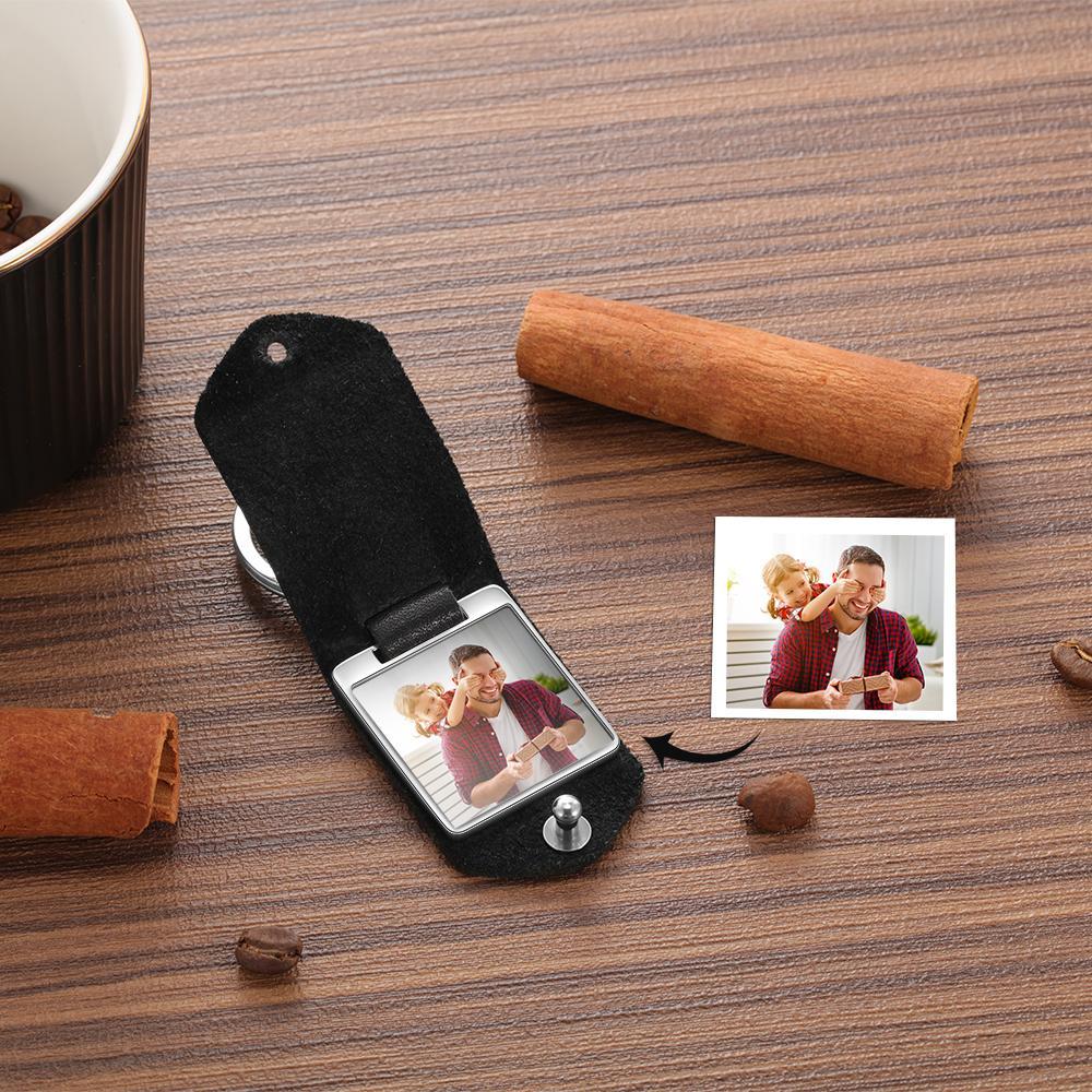 Llavero para pareja de cuero personalizado con fecha y foto-Jessemade ES