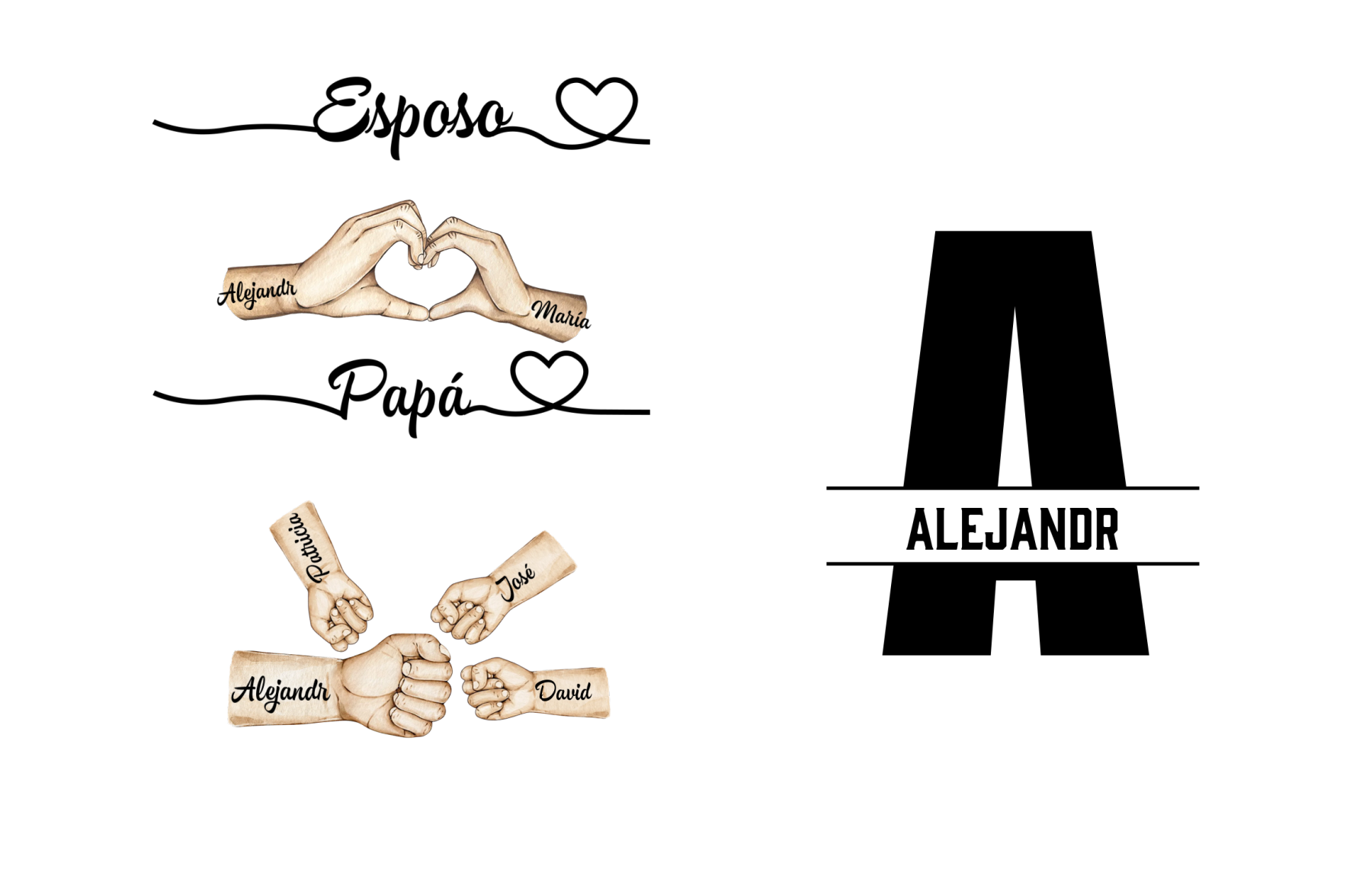 Cartera de Hombre Personalizada con Nombre y Diseño de Puño – Regalo Emotivo y Práctico para Papá, Esposo o Abuelo