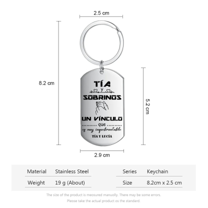 A mi tía - Llavero TÍA y SOBRINOS UN VÍNCULO INQUEBRANTABLE 1 texto personalizado-Jessemade ES