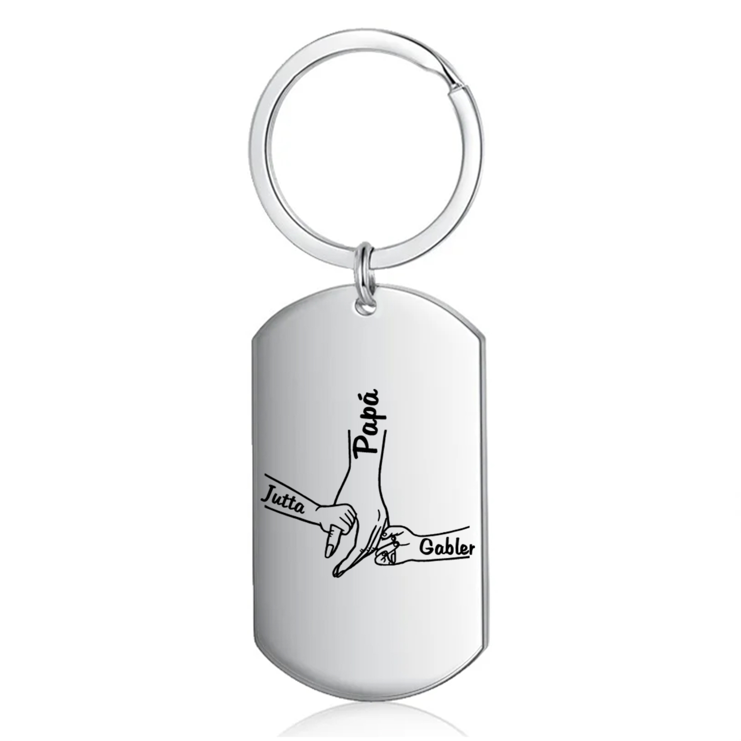 A mi papá-Llavero Personalizado MANOS COGIDAS 1-5 Nombres-Jessemade ES