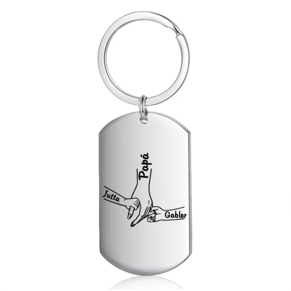 A mi papá-Llavero Personalizado MANOS COGIDAS 1-5 Nombres-Jessemade ES