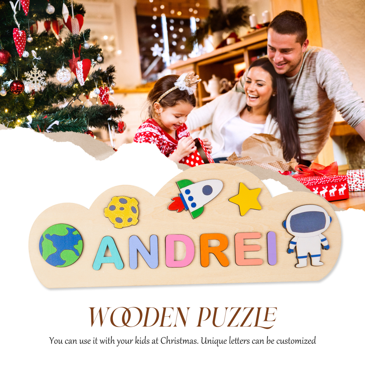 Puzzles/Rompecabezas de Madera Personalizada con 1 Nombre