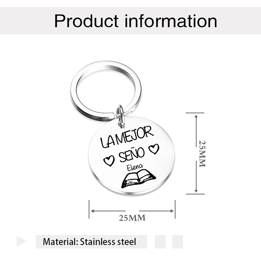 Llavero personalizado con el nombre de la profesora o la maestra-Jessemade ES