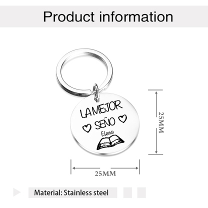 Llavero personalizado con el nombre de la profesora o la maestra-Jessemade ES