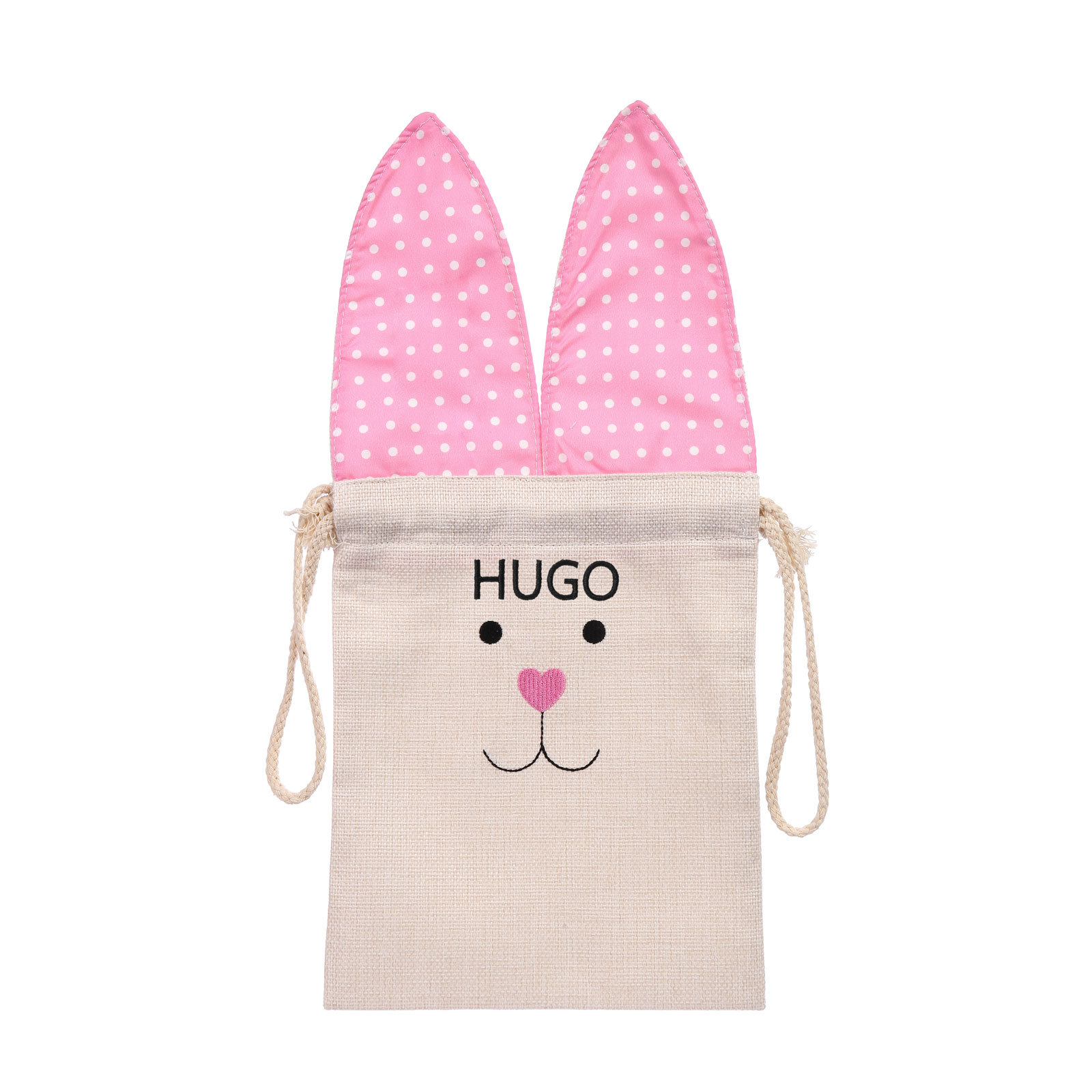 Pascua-Bolsa de conejo con 1 nombre personalizado-Jessemade ES