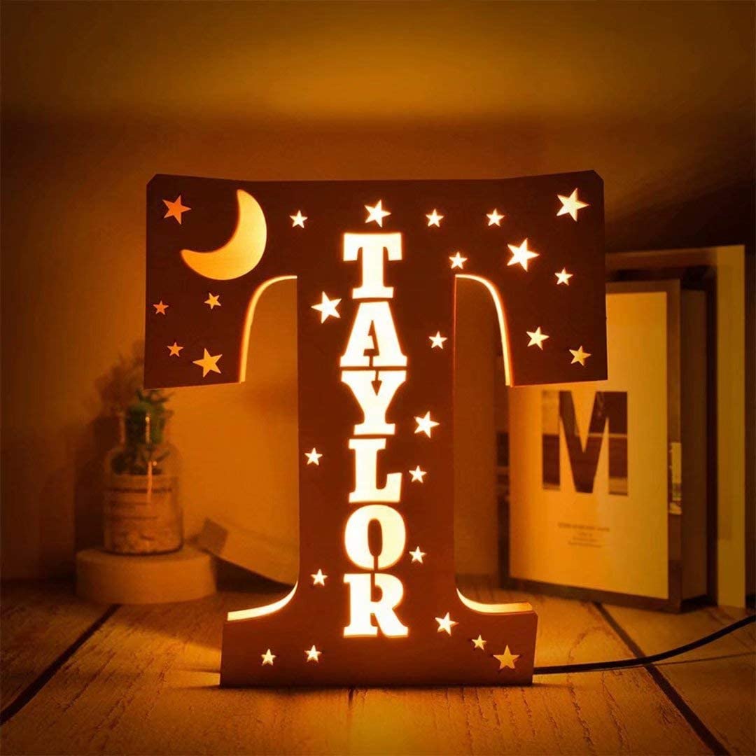 Lámpara 3D Ilusión Luz de Noche LED 26 Letras con 1 nombre personalizado-Jessemade ES