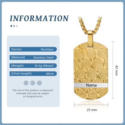 Collar de placa personalizado con 1 nombre para hombre-Jessemade ES