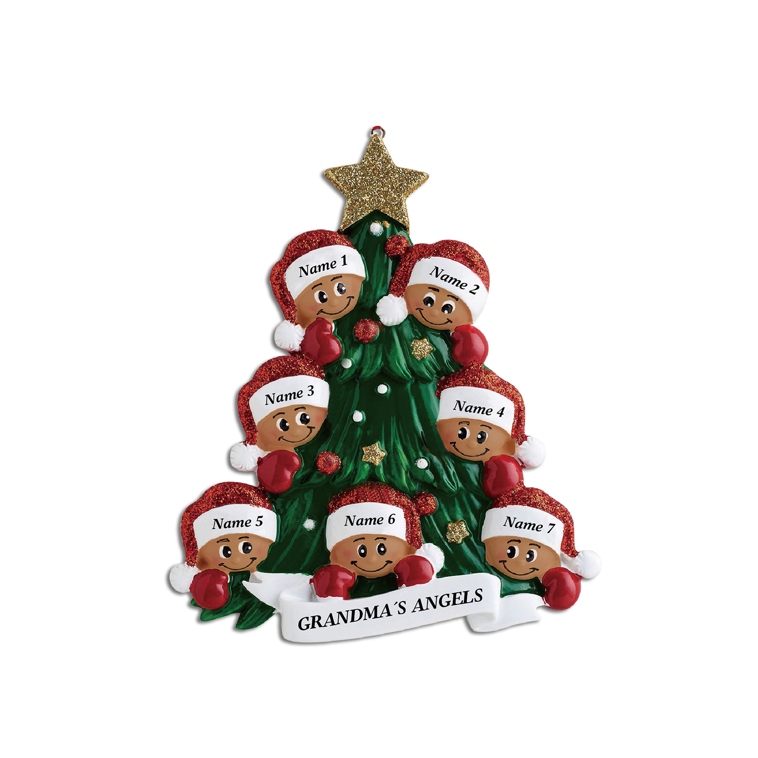 Navidad-Muñecos Piel Bronceada Ornamentos Navideños 7 nombres personal