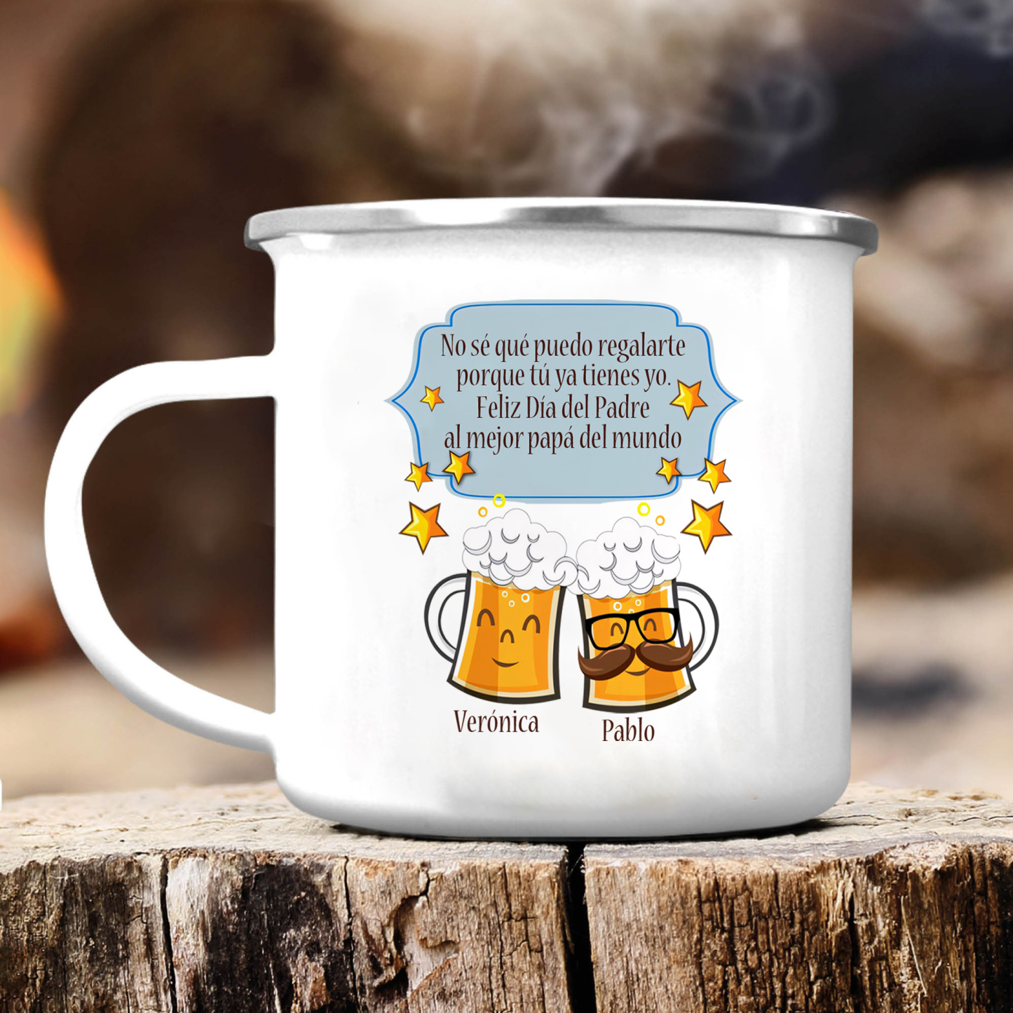 Taza para papá con 2 nombres personalizados-Jessemade ES
