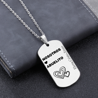 A MI ABUELO-Collar abuelo y nietos de placa personalizada con 1 texto-Jessemade ES