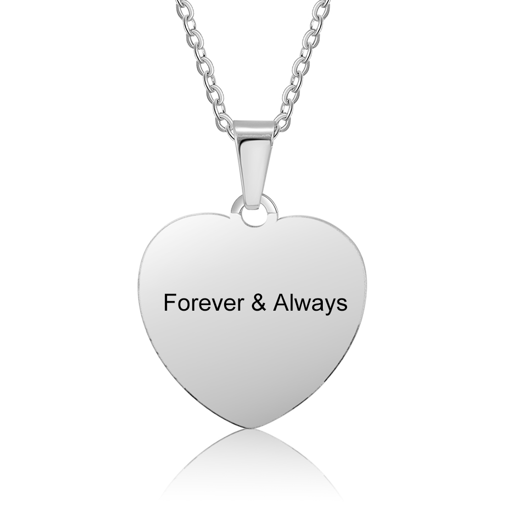 Collar de corazón con 1 foto personalizada y 1 nombre