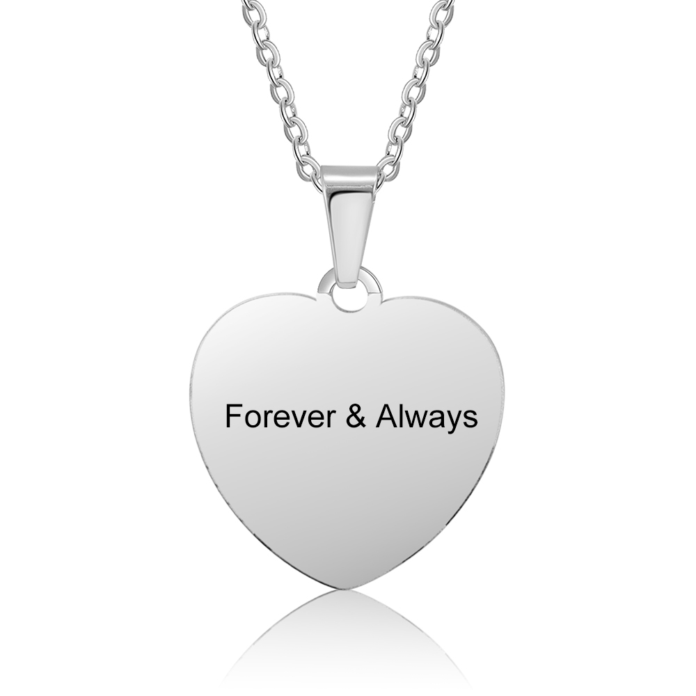 Collar de corazón con 1 foto personalizada y 1 nombre