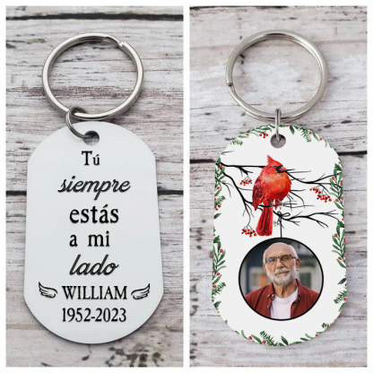 Llavero conmemorativo a un ser querido personalizado con foto, nombre y años-Jessemade ES